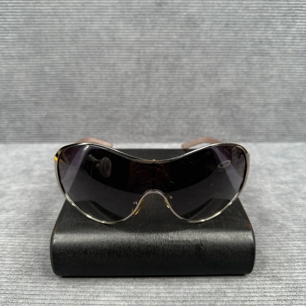 Valentino 5451/S Crystal Embellished Shield Sunglasses Silver Pink Y2k